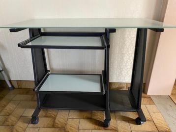 Glazen pc tafel/bureau