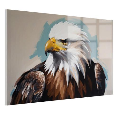 Portrait d'aigle Peinture sur verre 105x70cm + système d'acc, Maison & Meubles, Accessoires pour la Maison | Peintures, Dessins & Photos