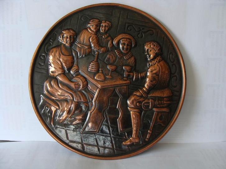 anciens plats, mural en cuivre,  vintage, Antiquités & Art, Antiquités | Bronze & Cuivre, Cuivre, Enlèvement ou Envoi