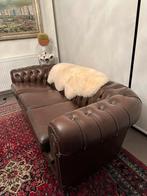Chesterfield bruin 3 zit en 1 zit, Huis en Inrichting, Zetels | Voetbanken en poefs, Ophalen, Gebruikt