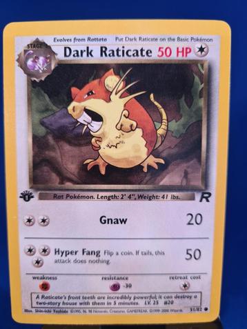 Dark Raticate 51/82 - Team Rocket (1st edition) beschikbaar voor biedingen