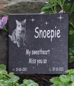 Gedenksteen voor hond of kat met fotogravure, Dieren en Toebehoren, Ophalen of Verzenden, Nieuw