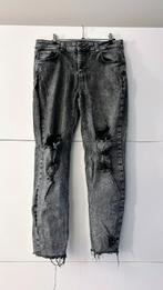 MS Mode grijze jeansbroek met scheuren, Taille 42/44 (L), Gris, Enlèvement ou Envoi, Comme neuf