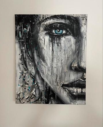 Expressief schilderij oog Mk Art beschikbaar voor biedingen