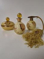Vintage glazen kaptafel / toilettafel set, Antiek en Kunst, Ophalen of Verzenden