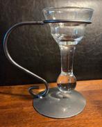 Kandelaar met glazen theelichthouder, Ophalen of Verzenden, Kandelaar