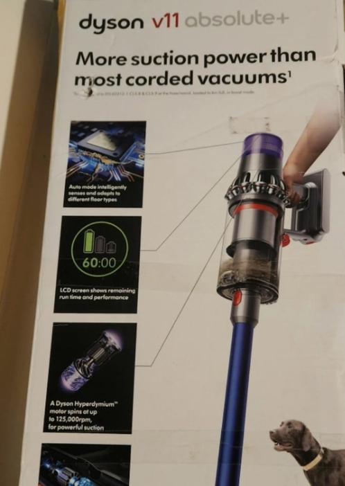 Dyson V11 Absolute + 2023 Handstofzuiger Blauw Zilver Doos H, Elektronische apparatuur, Stofzuigers, Zo goed als nieuw, Ophalen of Verzenden