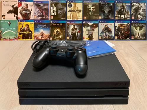 Playstation 4 Pro 1T + 19 geweldige games, Games en Spelcomputers, Spelcomputers | Sony PlayStation 4, Gebruikt, Pro, 1 TB, Met 2 controllers