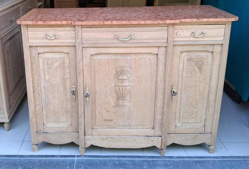 Ruime driedeurs commode met marmeren blad, Huis en Inrichting, Kasten | Dressoirs, Gebruikt, 100 tot 150 cm, 50 tot 75 cm, Met lade(s)