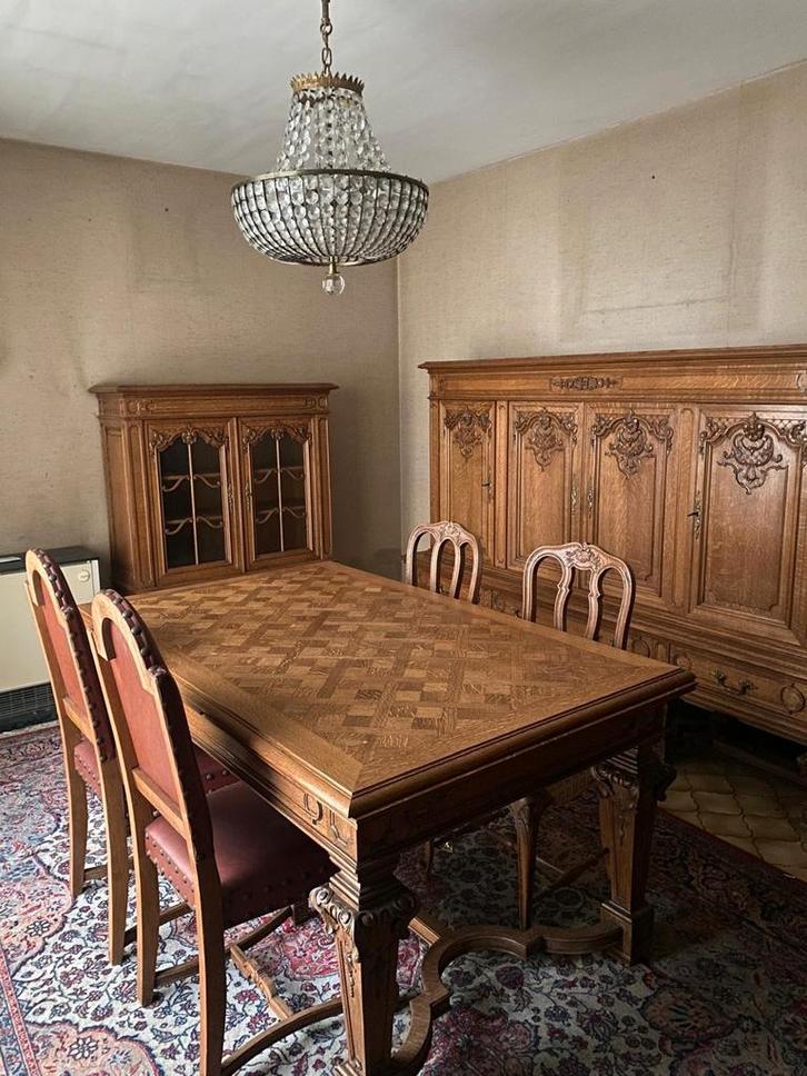 Eetkamerset Antiek, Huis en Inrichting, Complete eetkamers, Gebruikt, 4 tot 6 stoelen, Ophalen