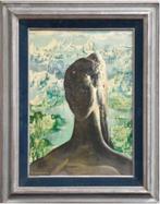 huile sur panneau signe marcel delmotte, Antiek en Kunst, Ophalen of Verzenden