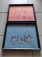 Jaren 50, origineel werk verf op papier, Afrikaans ogend, Antiek en Kunst, Ophalen of Verzenden