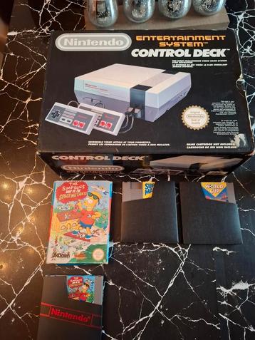 Nintendo Nes-console in doos + 3 games!  beschikbaar voor biedingen