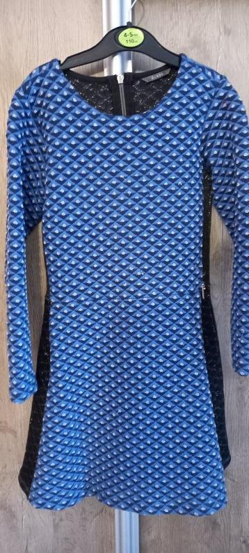 blauw zwarte jurk lange mouwen guess maat 128 beschikbaar voor biedingen