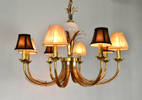 Vintage Design Messing Hanglamp met Struisvogelei - 1970s, Antiek en Kunst, Antiek | Verlichting, Ophalen of Verzenden