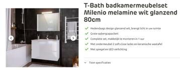 Badkamermeubel “ T Bath Milenio Wit “ nieuw aan 229€