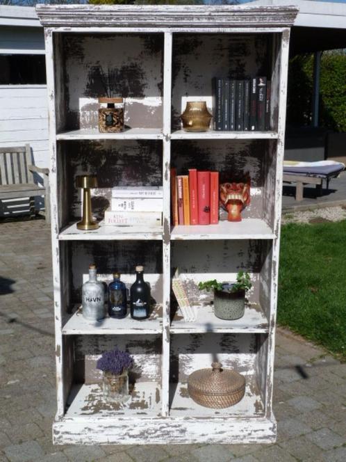 Cottage houten vakken rek, Antiek en Kunst, Curiosa en Brocante, Ophalen