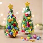 Mini Hobbyset Decoratie Kleurrijke Pompon-Kerstboom DIY 2 st, Verzenden, Nieuw