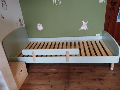 Kinderbed zacht groen, Huis en Inrichting, Slaapkamer | Bedden, Zo goed als nieuw, Eenpersoons, 90 cm, 190 cm of minder, Hout
