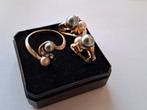 Oorbellen en ring, Ophalen, Gebruikt, Goud, Overige materialen