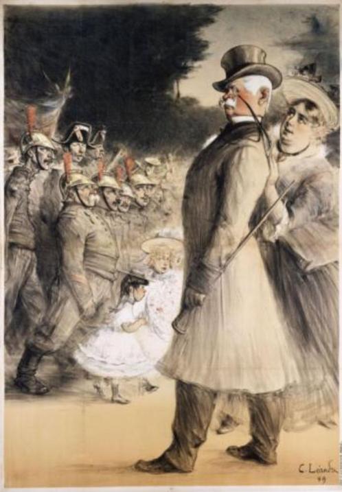 affiche le vieux marcheur 1899, Antiek en Kunst, Kunst | Schilderijen | Modern, Ophalen of Verzenden