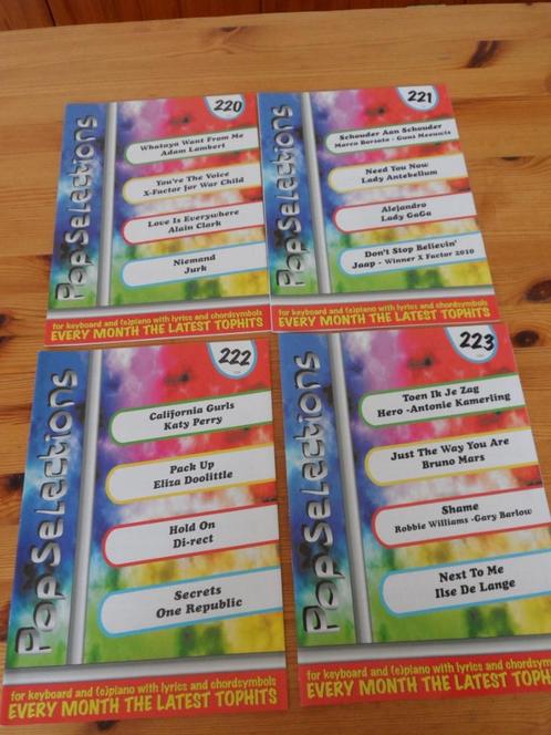 Pop Selections  222 / 224 / 225, Muziek en Instrumenten, Bladmuziek, Nieuw, Artiest of Componist, Populair, Gitaar, Piano, Keyboard