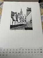 Kalender 1990 etsen Julius Candries, Antiquités & Art, Art | Eaux-fortes & Gravures, Enlèvement