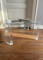 Octagonale plexiglas en glas salontafel - David Lange (1978), Ophalen, Minder dan 45 cm, Vintage design, 55 tot 75 cm