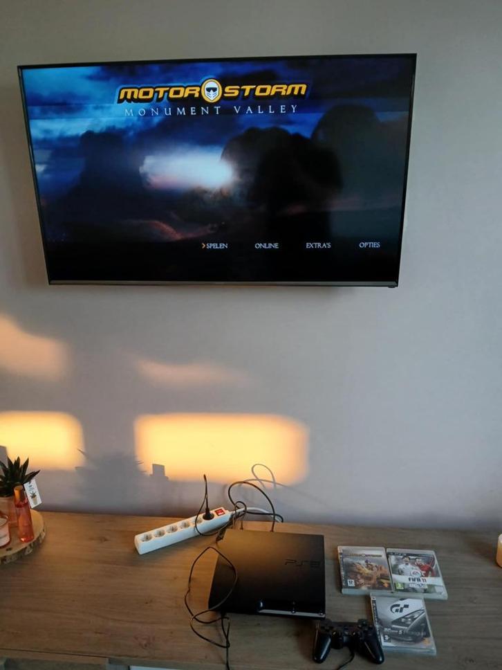 Lot playstation 3 consoles + controllers + games, Games en Spelcomputers, Spelcomputers | Sony PlayStation 3, Gebruikt, Slim, 500 GB