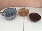 Riete manden, Huis en Inrichting, Woonaccessoires | Schalen en Manden, Ophalen, Mand, Rond, Zo goed als nieuw