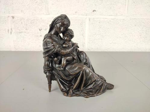 Bronzen madonna met kind, Antiek en Kunst, Antiek | Brons en Koper, Ophalen of Verzenden