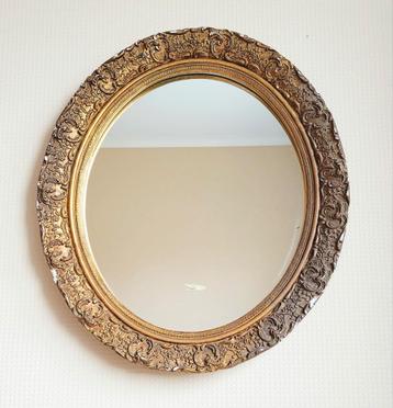 Prachtige grote antieke ovale goudkleurige spiegel! beschikbaar voor biedingen