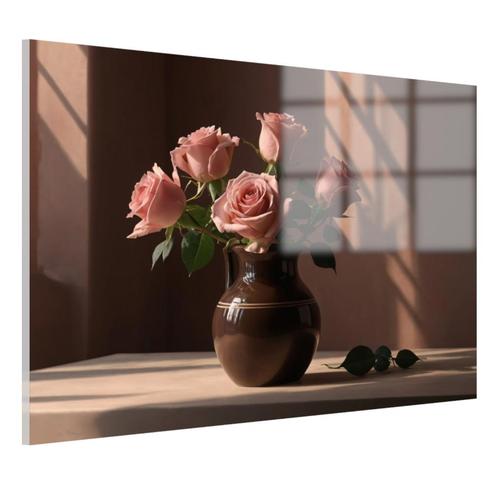 Roses roses dans un vase Peinture sur verre 105x70cm + Systè, Maison & Meubles, Accessoires pour la Maison | Peintures, Dessins & Photos