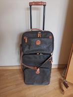 Brics valise Trolley + Beauty case cuir & tissu, Bijoux, Sacs & Beauté, Valises, Clé, Utilisé, Cuir, Enlèvement ou Envoi