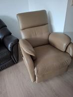 Electrische zetel dikke leder, Huis en Inrichting, Fauteuils, Ophalen, Zo goed als nieuw