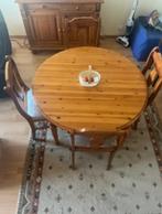Uittrekbare eettafel met vier stoelen, Ophalen, Gebruikt, Rustiek, Rond