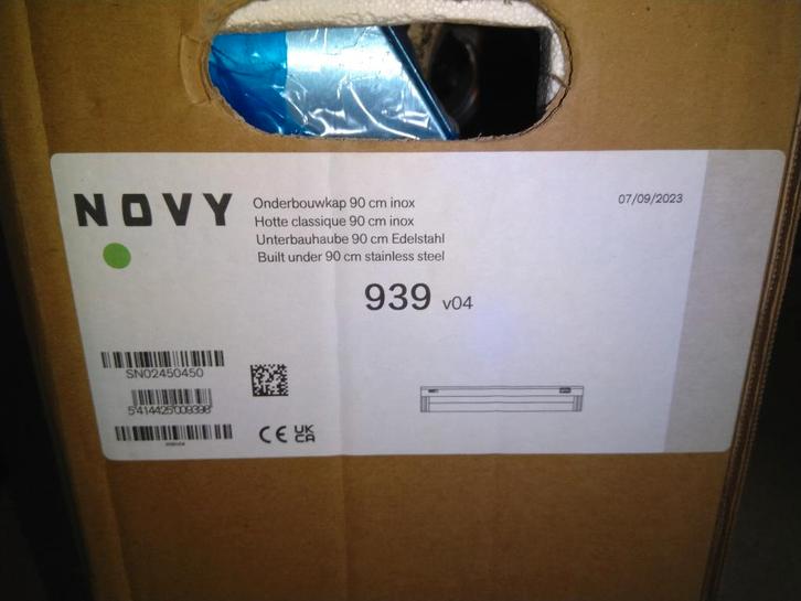 onderbouwdampkap Novy 939 inox, Huis en Inrichting, Keuken | Keukenelementen, Nieuw, Minder dan 100 cm, 50 tot 100 cm, Ophalen