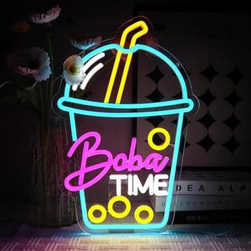 Lampe au néon LED Boba Time Neon LIVRAISON GRATUITE ET RAPID, Envoi, Neuf