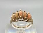 Bague vintage en or avec corail saumon. 2025/878., Bijoux, Sacs & Beauté, Bagues, Autres couleurs, Comme neuf, Or, 17 à 18
