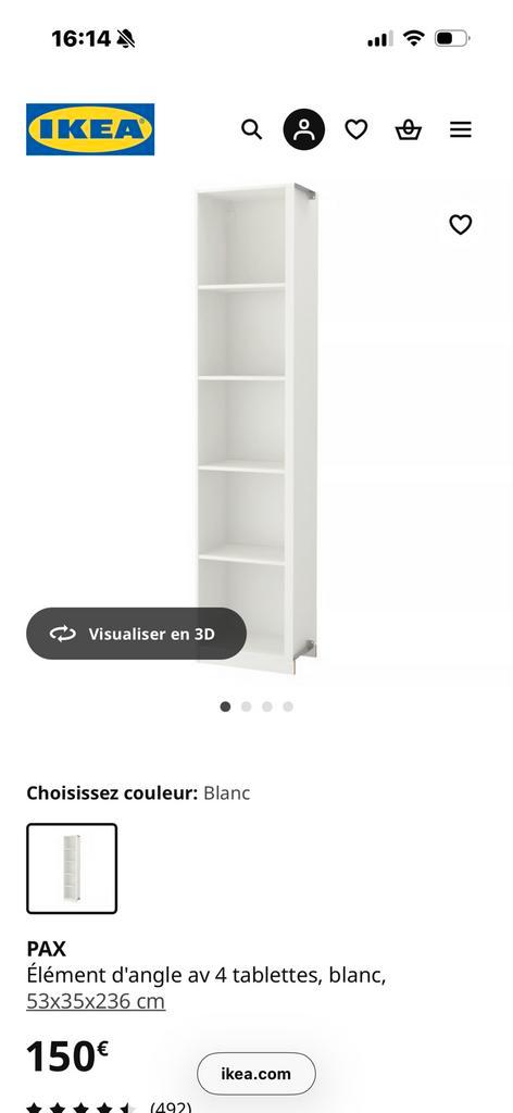 Pax ikea, Maison & Meubles, Armoires | Bibliothèques, Comme neuf, Verre, Enlèvement