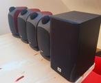B&W LM1 bordeaux/grijs luidsprekers (4stuks), Audio, Tv en Foto, Luidsprekerboxen, Ophalen of Verzenden, Gebruikt, JBL