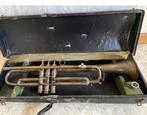 Oude trompet in even oude koffer, Muziek en Instrumenten, Ophalen, Gebruikt