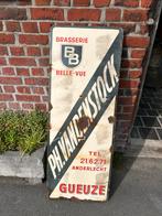 Oud emaille bord 1950 gueuze belle -vue, Ophalen, Gebruikt, Reclamebord
