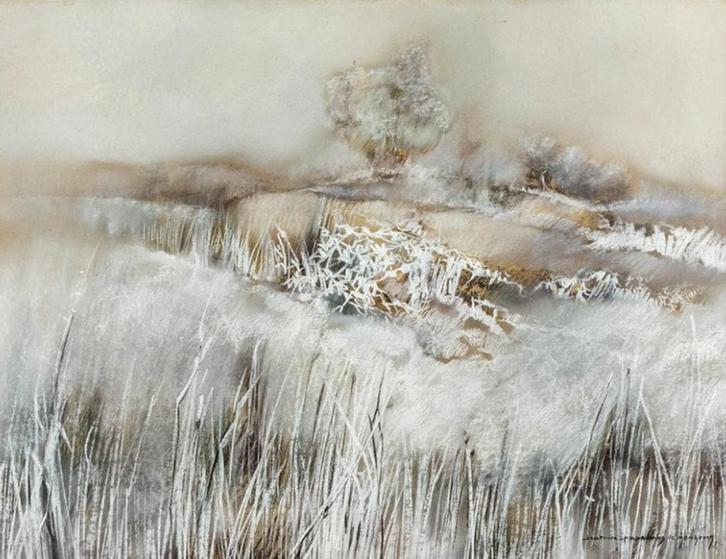 Beatrice PAPEIANS DE MORCHOVEN (1943): Landschap (85 x 70cm), Antiek en Kunst, Kunst | Schilderijen | Klassiek, Ophalen