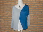 (207) -blouse femme t.40 bleue grise, Ophalen of Verzenden, Zo goed als nieuw, Maat 38/40 (M), Grijs