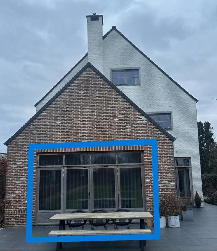 raam/deur, Doe-het-zelf en Bouw, Raamkozijnen en Schuifdeuren, Gebruikt, Raamkozijn, Hout, 225 cm of meer, 225 cm of meer, Inclusief glas