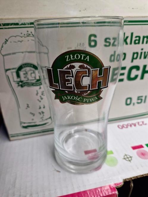 6 x LECH BIERGLAS 0.5 L - CHEERS - POOLS BIER - POZNAN, Verzamelen, Glas en Drinkglazen, Nieuw, Bierglas, Ophalen of Verzenden