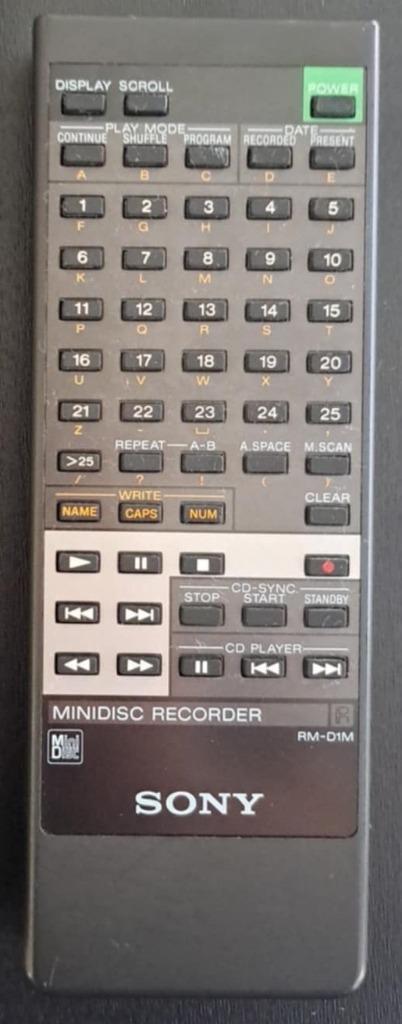 SONY RM-D1M MiniDisc Recorder afstandsbediening, Audio, Tv en Foto, Walkmans, Discmans en Minidiscspelers, Minidisc-recorder, Ophalen of Verzenden