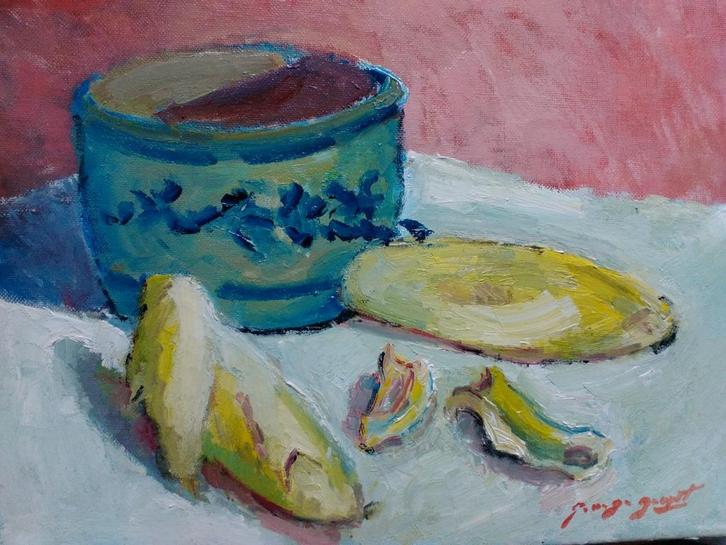 SCHILDERIJ M.VAN DEN BEMPT "Stilleven", Antiek en Kunst, Kunst | Schilderijen | Klassiek, Ophalen of Verzenden