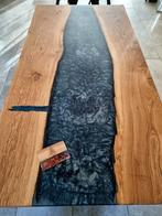 Epoxy rivier tafel eik 2mx1m tafel eettafel boomstamtafel, 200 cm of meer, 50 tot 100 cm, Nieuw, Eikenhout